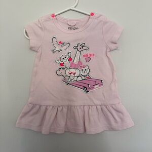 Kenzo Light Pink Animal Print Dress